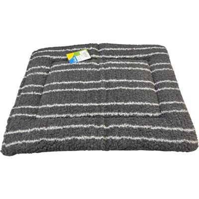 Bestpets FLEECE MAT GREY STRIPE LGE Bestpets FLEECE MAT GREY STRIPE LGE