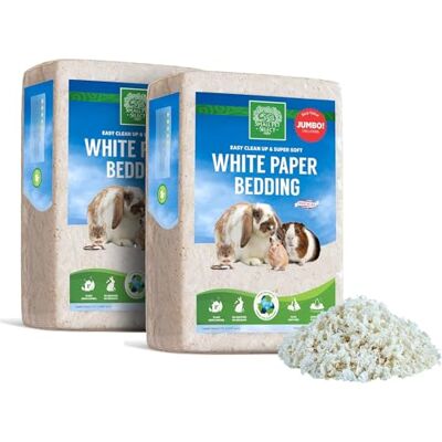 SMALL PET SELECT Premium Small Animal Bedding, Unbleached White Paper Bedding for Small Indoor and Outdoor Pets, Made in USA, 356L (178L 2-Pack) SMALL PET SELECT Premium Small Animal Bedding, Unbleached White Paper Bedding for Small Indoor and Outdoor Pets, Made in USA, 356L (178L 2-Pack)