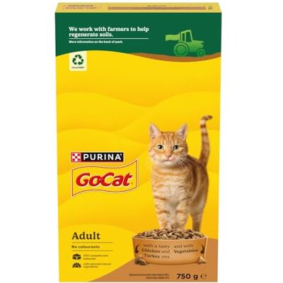 Go-Cat Adult Chicken and Turkey Dry Cat Food 750g (Pack of 5) Go-Cat Adult Chicken and Turkey Dry Cat Food 750g (Pack of 5)
