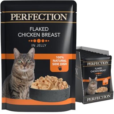 HILIFE Perfection Adult Wet Cat Food, Flaked Chicken Breast in Jelly, Grain Free & Made With 100% Natural Ingredients (18 Pouches x 70g) HILIFE Perfection Adult Wet Cat Food, Flaked Chicken Breast in Jelly, Grain Free & Made With 100% Natural Ingredients (18 Pouches x 70g)