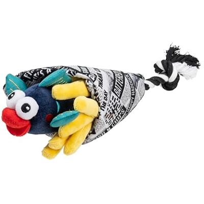 House of Paws Fish and Chips Rope Dog Toy Plush Toy with Animated Features and Rope House of Paws Fish and Chips Rope Dog Toy Plush Toy with Animated Features and Rope