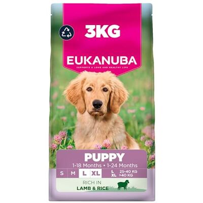 Eukanuba Lamb & Rice Complete Dry Puppy Food For Large & Giant Breed Dogs 3KG Eukanuba Lamb & Rice Complete Dry Puppy Food For Large & Giant Breed Dogs 3KG