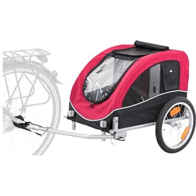 TRIXIE Pet Bike Trailer, Dog Bicycle Trailer, Foldable, Easy to Assemble, Grey/Sage TRIXIE Pet Bike Trailer, Dog Bicycle Trailer, Foldable, Easy to Assemble, Grey/Sage
