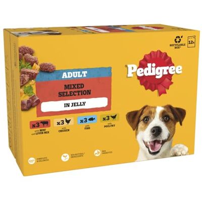 Pedigree Adult Dog Food Pouches Mixed Selection in Jelly 4 x 12 x 100 g Pedigree Adult Dog Food Pouches Mixed Selection in Jelly 4 x 12 x 100 g