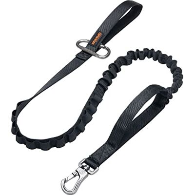 EXCELLENT ELITE SPANKER Tactical Bungee Dog Leash Military Adjustable Dog Leash Quick Release Elastic Leads Rope with 2 Control Handle(Black EXCELLENT ELITE SPANKER Tactical Bungee Dog Leash Military Adjustable Dog Leash Quick Release Elastic Leads Rope with 2 Control Handle(Black