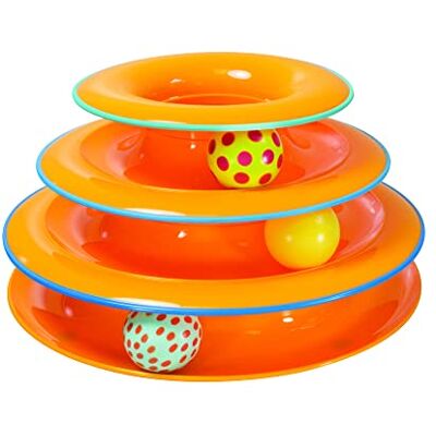 Catstages Cat Puzzle Toy – Tower of Tracks Cat Toy Multi-level Track Game for Kittens & Adult Cats – Encourages Batting, Swatting & Hunting Instincts – Provides Mental Stimulation & Endless Play Catstages Cat Puzzle Toy – Tower of Tracks Cat Toy Multi-level Track Game for Kittens & Adult Cats – Encourages Batting, Swatting & Hunting Instincts – Provides Mental Stimulation & Endless Play
