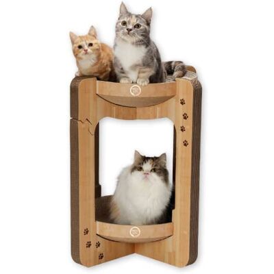 猫壱 Necoichi Cozy Cat Scratcher Bowl, 100% Recycled Paper, Chemical-Free Materials, No.1 sellr in Japan! (Tower (Oak), XL) 猫壱 Necoichi Cozy Cat Scratcher Bowl, 100% Recycled Paper, Chemical-Free Materials, No.1 sellr in Japan! (Tower (Oak), XL)