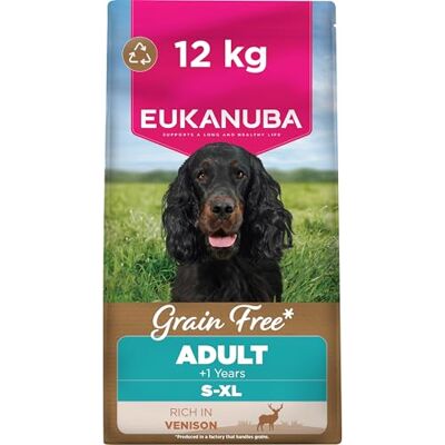 Eukanuba Grain Free Venison Complete Dry Dog Food For Adult Dogs 12KG Eukanuba Grain Free Venison Complete Dry Dog Food For Adult Dogs 12KG
