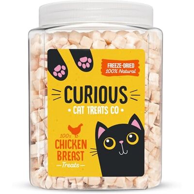 CURIOUS 1 lb Freeze Dried Chicken Breast Cat Treats 100% Natural Chicken Nibbles Allergen-Free & Hypoallergenic for Indoor Cats & Outdoor Nutritious Grain Free for Cats 454g CURIOUS 1 lb Freeze Dried Chicken Breast Cat Treats 100% Natural Chicken Nibbles Allergen-Free & Hypoallergenic for Indoor Cats & Outdoor Nutritious Grain Free for Cats 454g