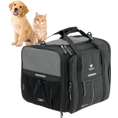 Ferplast Dog Carrier VOYAGER, Cat Carrier, Pet Carrier, Adjustable Handles and Shoulder Strap, Safety Belt, Double Side Opening, with Cushion, Max 15 Kg, 50x35x37h cm, Black Ferplast Dog Carrier VOYAGER, Cat Carrier, Pet Carrier, Adjustable Handles and Shoulder Strap, Safety Belt, Double Side Opening, with Cushion, Max 15 Kg, 50x35x37h cm, Black