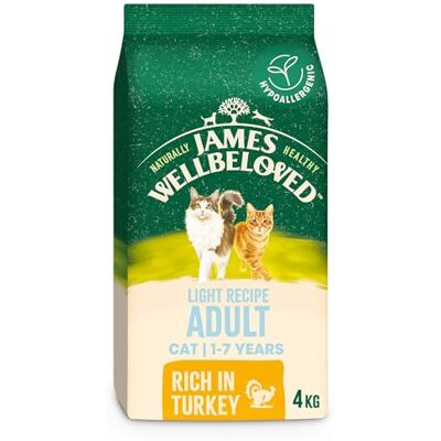 James Wellbeloved Hypoallergenic Dry Light Cat Food for Adult Cats Turkey 4 kg James Wellbeloved Hypoallergenic Dry Light Cat Food for Adult Cats Turkey 4 kg