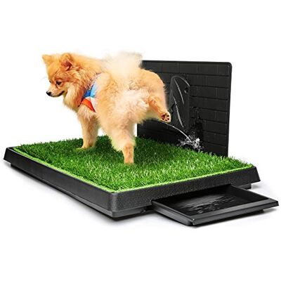 Hompet Dog Toilet Indoor Puppy Training Pad, Dog Potty Pet Training Grass Mat, Removable Waste Tray For Easier Clean Up, Non-toxic Artificial Turf, (76×51 cm) Hompet Dog Toilet Indoor Puppy Training Pad, Dog Potty Pet Training Grass Mat, Removable Waste Tray For Easier Clean Up, Non-toxic Artificial Turf, (76×51 cm)
