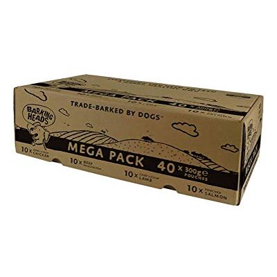 Barking Heads Wet Dog Food Pouches Mega Variety Pack Natural & Grain-Free with No Artificial Flavours Plus Added Vitamins & Minerals 40 x 300g Barking Heads Wet Dog Food Pouches Mega Variety Pack Natural & Grain-Free with No Artificial Flavours Plus Added Vitamins & Minerals 40 x 300g