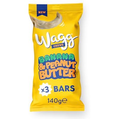Wagg Chews Dog Treats Banana & Peanut Butter Bars 140g (Pack of 11) Wagg Chews Dog Treats Banana & Peanut Butter Bars 140g (Pack of 11)