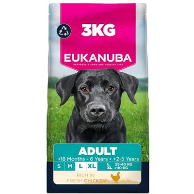 Eukanuba Fresh Chicken Complete Dry Dog Food For Adult Large & Giant Breed Dogs 3KG Eukanuba Fresh Chicken Complete Dry Dog Food For Adult Large & Giant Breed Dogs 3KG
