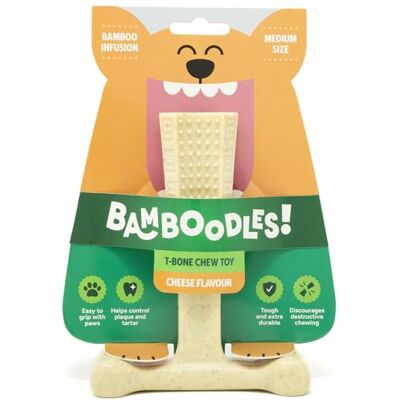 Bamboodles T-Bone Dog Chew Toy – Medium Cheese Flavour Long Lasting Natural Dog Chew for Small Dogs and Puppies Durable, Safe and Satisfying Chew Stick Bamboodles T-Bone Dog Chew Toy – Medium Cheese Flavour Long Lasting Natural Dog Chew for Small Dogs and Puppies Durable, Safe and Satisfying Chew Stick