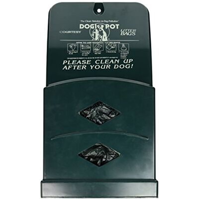 Dogipot 1007-2 Junior Bag Dispenser with Litter Bag Rolls, Polyethylene, Forest Green Dogipot 1007-2 Junior Bag Dispenser with Litter Bag Rolls, Polyethylene, Forest Green