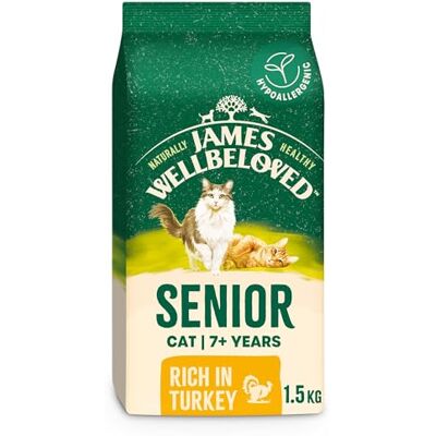 James Wellbeloved Hypoallergenic Dry Cat Food for Senior Cats Turkey 1.5 kg James Wellbeloved Hypoallergenic Dry Cat Food for Senior Cats Turkey 1.5 kg