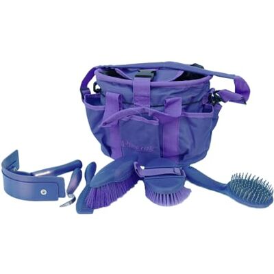 Rhinegold Grooming Bag with Kit-Purple Rhinegold Grooming Bag with Kit-Purple