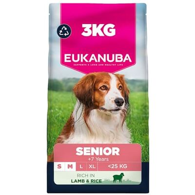 Eukanuba Lamb & Rice Complete Dry Dog Food For Senior Small & Medium Breed Dogs 3KG Eukanuba Lamb & Rice Complete Dry Dog Food For Senior Small & Medium Breed Dogs 3KG