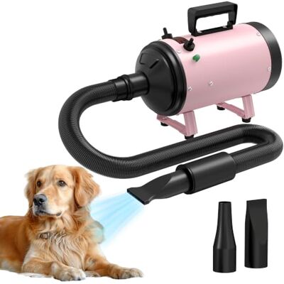 PawHut 2200W Dog Hair Dryer with Adjustable Temperature & Velocity, Pink Adjustable Temperature & Velocity, Professional Low Noise Dog Blaster, 3 Different Nozzles PawHut 2200W Dog Hair Dryer with Adjustable Temperature & Velocity, Pink Adjustable Temperature & Velocity, Professional Low Noise Dog Blaster, 3 Different Nozzles