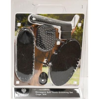 Rhinegold Soft Touch Grooming Blister Pack, Black Rhinegold Soft Touch Grooming Blister Pack, Black