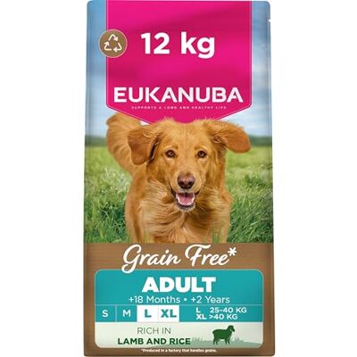 Eukanuba Grain Free Lamb Complete Dry Dog Food For Adult Large & Giant Breed Dogs 12KG Eukanuba Grain Free Lamb Complete Dry Dog Food For Adult Large & Giant Breed Dogs 12KG