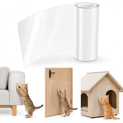 Muexoee Cat Scratch Sticky Paws Tape, 17.7" x 118" Clear Anti-Scratch Furniture Protector, Free Cutting Cat Couch Protector for Sofa, Carpet, Door, Wall, Pet Training Deterrent Tape Muexoee Cat Scratch Sticky Paws Tape, 17.7" x 118" Clear Anti-Scratch Furniture Protector, Free Cutting Cat Couch Protector for Sofa, Carpet, Door, Wall, Pet Training Deterrent Tape