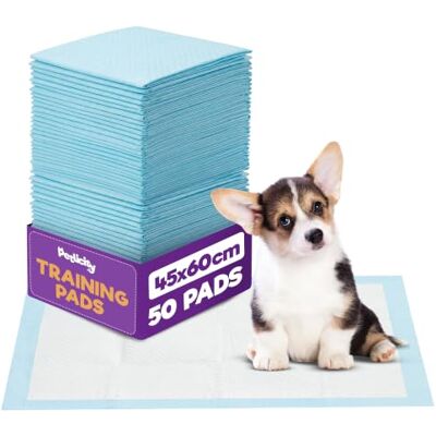 Petlicity 45x60cm Small Puppy Pads 50-pack Disposable Puppy Training Pads, Highly Absorbent Leak-Proof Dog Training Pads, Premium Quality Quick-Dry Dog Pee Pads Dog Pads for Pee, Dog Mats Small Petlicity 45x60cm Small Puppy Pads 50-pack Disposable Puppy Training Pads, Highly Absorbent Leak-Proof Dog Training Pads, Premium Quality Quick-Dry Dog Pee Pads Dog Pads for Pee, Dog Mats Small