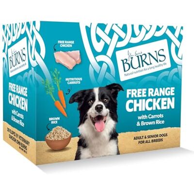 Burns Pet Natural Nutrition Adult & Senior Wet Dog Food Free Range Chicken, Carrots & Wholegrain Brown Rice 6 x 395gm Burns Pet Natural Nutrition Adult & Senior Wet Dog Food Free Range Chicken, Carrots & Wholegrain Brown Rice 6 x 395gm
