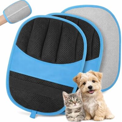 Muexoee Pet Hair Remover Glove, Double Sided Reusable Electrostatic Hair Remover, 2 Pack for Furniture, Sofa, Clothes & Pet Grooming Muexoee Pet Hair Remover Glove, Double Sided Reusable Electrostatic Hair Remover, 2 Pack for Furniture, Sofa, Clothes & Pet Grooming