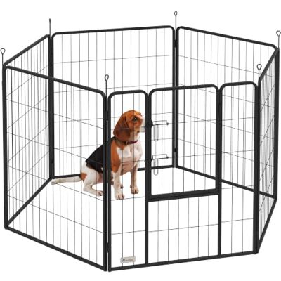 PawHut Dog Pen Pet Playpen for Dogs, Rabbits, Ducks 100cm High 6 Panels Heavy Duty Puppy Pen, Indoor Outdoor PawHut Dog Pen Pet Playpen for Dogs, Rabbits, Ducks 100cm High 6 Panels Heavy Duty Puppy Pen, Indoor Outdoor
