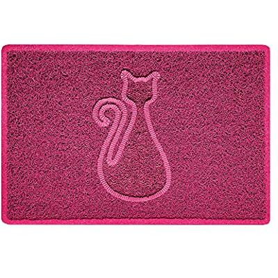 Nicoman CAT Shape Cat Litter Box Mat, Dog Food Feeding Tray Matt, Non-Slip, Easy Clean, Washable(60x40cm,Small),PINK Nicoman CAT Shape Cat Litter Box Mat, Dog Food Feeding Tray Matt, Non-Slip, Easy Clean, Washable(60x40cm,Small),PINK