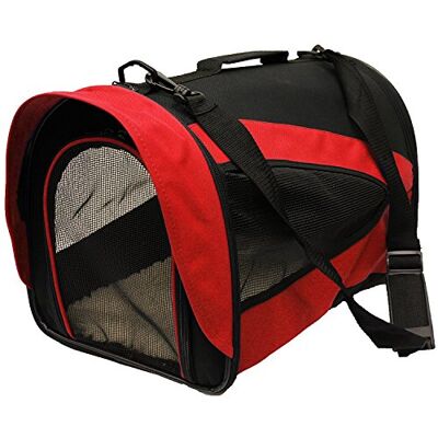 Floofy Friends Pet Carrier Bag, Large Cat Carrier Puppy Dog Carrier for Small Dogs Cats Kittens Rabbits With Reversible Fleece Mat, Foldable Travel Crate for Car Red Floofy Friends Pet Carrier Bag, Large Cat Carrier Puppy Dog Carrier for Small Dogs Cats Kittens Rabbits With Reversible Fleece Mat, Foldable Travel Crate for Car Red