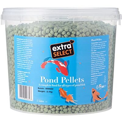 Extra Select Pond Pellets Complete Fish Food Tub, 5 Litre Extra Select Pond Pellets Complete Fish Food Tub, 5 Litre