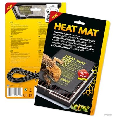 Exo Terra Heat Mat, 4w, Under Tank Reptile Heater Pad for Glass Terrariums Exo Terra Heat Mat, 4w, Under Tank Reptile Heater Pad for Glass Terrariums