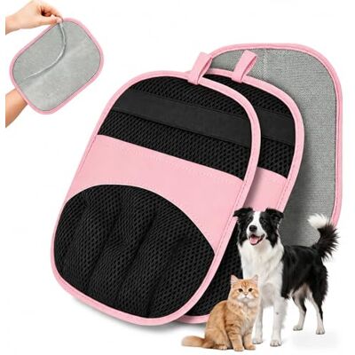 Admygo 2 Pack Pet Hair Removal Glove, Five-Finger Electrostatic Glove, Reusable Pet Grooming Glove, Magic Brush Glove Deshedding Glove, Pet Hair Remover for Dog Cat, Furniture, Car Seat, Clothes (Pink) Admygo 2 Pack Pet Hair Removal Glove, Five-Finger Electrostatic Glove, Reusable Pet Grooming Glove, Magic Brush Glove Deshedding Glove, Pet Hair Remover for Dog Cat, Furniture, Car Seat, Clothes (Pink)