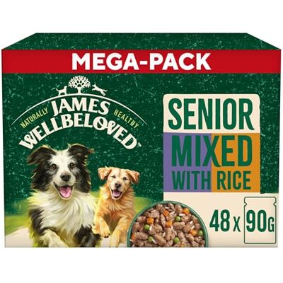 James Wellbeloved Senior Dog Food with Turkey Lamb and Chicken in Gravy Pouch 48 x 90 g James Wellbeloved Senior Dog Food with Turkey Lamb and Chicken in Gravy Pouch 48 x 90 g