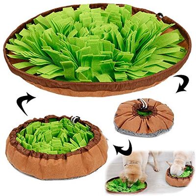 AWOOF Pet Snuffle Feeding Mat, Dog Puzzle Toys Interactive Game for Boredom, Encourages Natural Foraging Skills for Cats Dogs Portable Travel Use, Dog Treat Dispenser Indoor Outdoor Stress Relief AWOOF Pet Snuffle Feeding Mat, Dog Puzzle Toys Interactive Game for Boredom, Encourages Natural Foraging Skills for Cats Dogs Portable Travel Use, Dog Treat Dispenser Indoor Outdoor Stress Relief