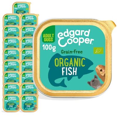 Edgard Cooper Organic Grain-Free Wet Dog Food Trays, Organic Fish 17 x 100g, Natural Dogs Food in Cup for Adult Dogs, Fresh Meat, High Protein, Hypoallergenic, No Added Sugar Edgard Cooper Organic Grain-Free Wet Dog Food Trays, Organic Fish 17 x 100g, Natural Dogs Food in Cup for Adult Dogs, Fresh Meat, High Protein, Hypoallergenic, No Added Sugar