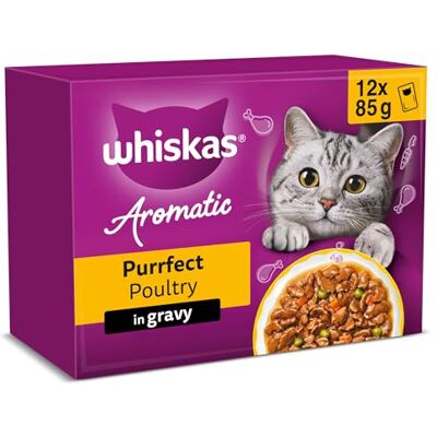 WHISKAS - 1+ Aromatic Poultry in Gravy - 12x85g - Cat Food WHISKAS - 1+ Aromatic Poultry in Gravy - 12x85g - Cat Food