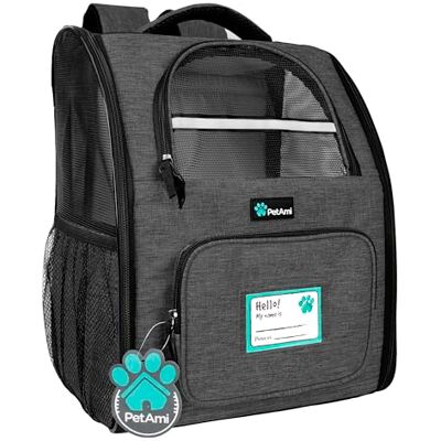PetAmi Dog Backpack Carrier for Small Large Cat, Pet, Puppies, Ventilated Pet Hiking Backpack Travel Bag, Airline Approved Cat Backpack Carrier, Safety Back Support, Camping Biking Dog Bag, Charcoal PetAmi Dog Backpack Carrier for Small Large Cat, Pet, Puppies, Ventilated Pet Hiking Backpack Travel Bag, Airline Approved Cat Backpack Carrier, Safety Back Support, Camping Biking Dog Bag, Charcoal