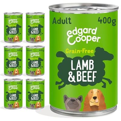 Edgard & Cooper Edgard Cooper Grain-Free Wet Dog Food in Gravy for Adult Dogs, LambBeef 6 x 400g, Natural Dogs Food in Tins with Fresh Meat, High Protein, Hypoallergenic, No Added Sugar Edgard & Cooper Edgard Cooper Grain-Free Wet Dog Food in Gravy for Adult Dogs, LambBeef 6 x 400g, Natural Dogs Food in Tins with Fresh Meat, High Protein, Hypoallergenic, No Added Sugar