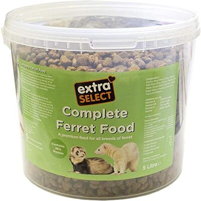 Extra Select Complete Dry Ferret Food: Premium Ferret Kibble with High Protein Content for Optimal Nutrition 5 Litre Tub Extra Select Complete Dry Ferret Food: Premium Ferret Kibble with High Protein Content for Optimal Nutrition 5 Litre Tub