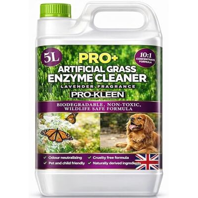 Pro-Kleen ProBio Artificial Grass Cleaner Probiotic Based Deodoriser Odour Eliminator 5L Non-Toxic Cruelty-free Pet Friendly. Fresh Cut Grass fragrance. Naturally derived Probiotic Cleaning (Lavender) Pro-Kleen ProBio Artificial Grass Cleaner Probiotic Based Deodoriser Odour Eliminator 5L Non-Toxic Cruelty-free Pet Friendly. Fresh Cut Grass fragrance. Naturally derived Probiotic Cleaning (Lavender)