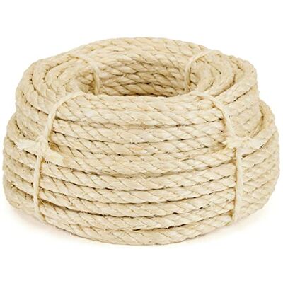 La cordeline Natural Sisal Rope 10 mm x 20 m for Cat Tree, Repair and Replacement Scratching Post, Decoration, DIY La cordeline Natural Sisal Rope 10 mm x 20 m for Cat Tree, Repair and Replacement Scratching Post, Decoration, DIY