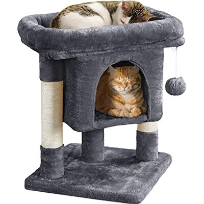 Yaheetech 59cm Basic Cat Tree Tower, Cat Scratching Post w/Oversized Perches, Condo and Hanging Ball, Pet Furniture House for Kittens Pets, Dark Grey Yaheetech 59cm Basic Cat Tree Tower, Cat Scratching Post w/Oversized Perches, Condo and Hanging Ball, Pet Furniture House for Kittens Pets, Dark Grey