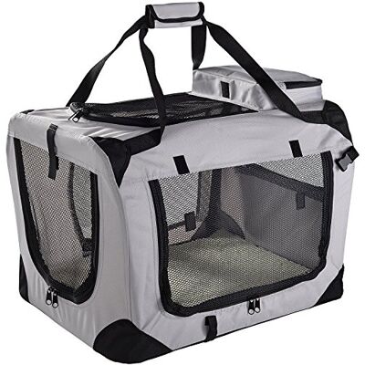Floofy Friends Pet Carrier Bag, Large Cat Carrier Puppy Dog Carrier for Small Dogs Cats Kittens Rabbits With Reversible Fleece Mat, Foldable Travel Crate for Car Grey Floofy Friends Pet Carrier Bag, Large Cat Carrier Puppy Dog Carrier for Small Dogs Cats Kittens Rabbits With Reversible Fleece Mat, Foldable Travel Crate for Car Grey