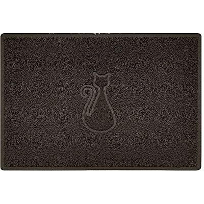 Nicoman CAT Shape Cat Litter Box Mat, Dog Food Feeding Tray Matt, Non-Slip, Easy Clean, Washable(90x60cm,Large),BROWN Nicoman CAT Shape Cat Litter Box Mat, Dog Food Feeding Tray Matt, Non-Slip, Easy Clean, Washable(90x60cm,Large),BROWN