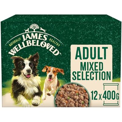 James Wellbeloved Adult Turkey, Lamb and Chicken in Loaf 12 Cans, Hypoallergenic Wet Dog Food, Pack of 1 (12 x 400 g) James Wellbeloved Adult Turkey, Lamb and Chicken in Loaf 12 Cans, Hypoallergenic Wet Dog Food, Pack of 1 (12 x 400 g)